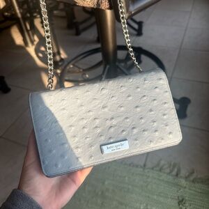Kate Spade Ostrich Leather Baby Blue Clutch/Purse